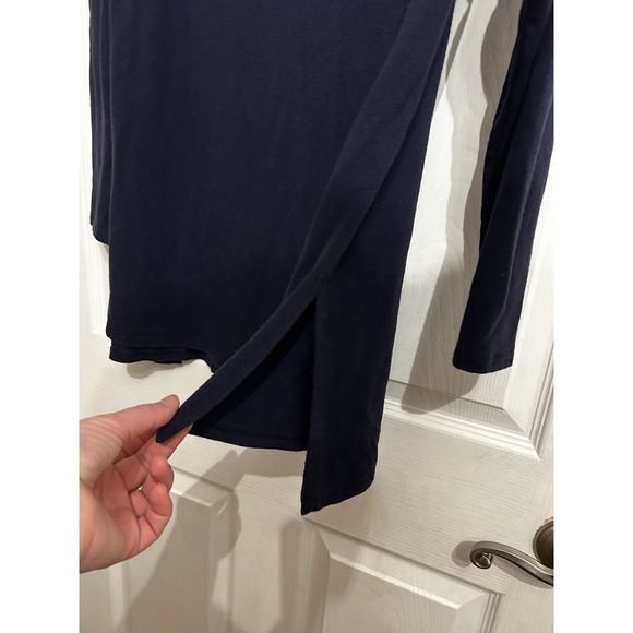 Elieen Fisher Small Navy Blue Long Sleeve Tunic Shirt Top Side Tencel Cozy Soft - Picture 6 of 11